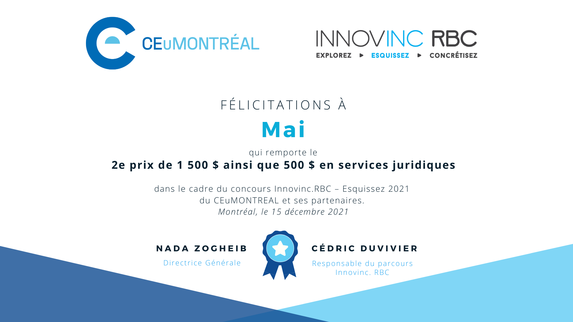 Innovinc. RBC - Esquissez 2e prix - Mai